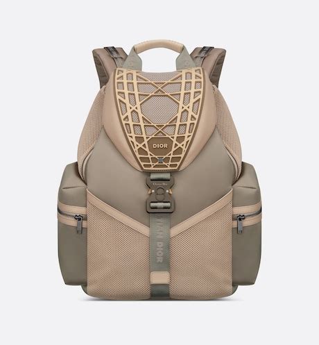 Dior Sahara Basket Backpack Brown Papyrus, Banana Leaf and 